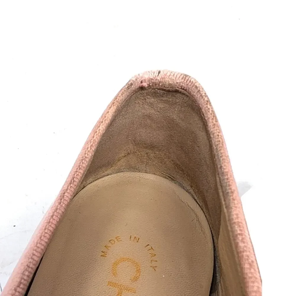 Chanel Ballet Flats Ballerinas CC Logo Cap Toe Nude Pink Patent 36.5 | 6
